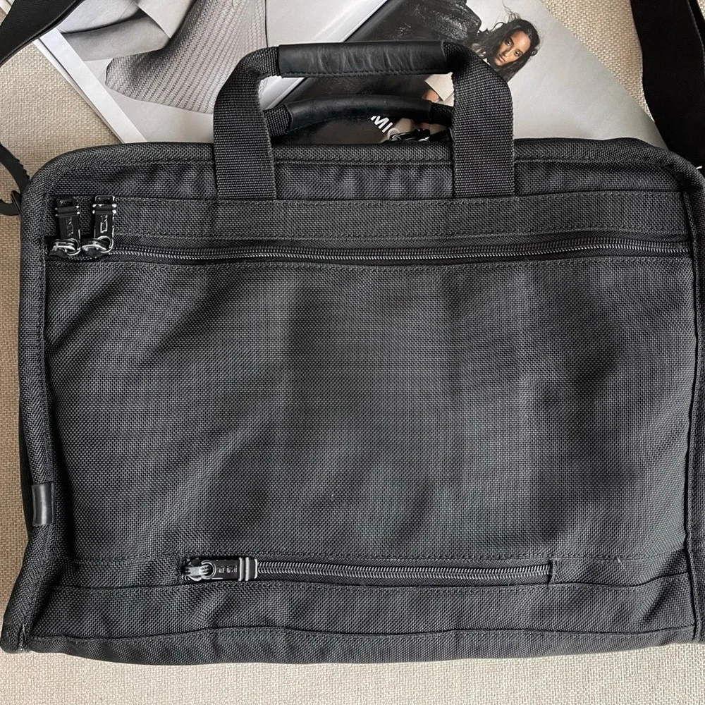 Tumi® Alpha 3 Portfolio Nylon Ballistic Messenger / Laptop Shoulder Bag In Black